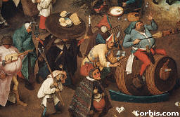 pormenor de "Rixa entre Carnaval e Quaresma" de Bruegel