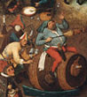 pormenor de "Rixa entre Carnaval  e Quaresma" de Bruegel